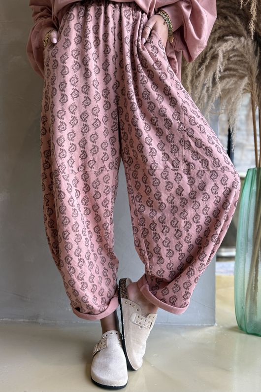 Indira Classic Barrel Pant Soft Terracotta & Chocolate